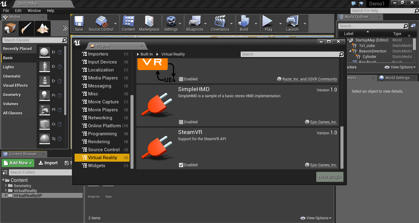Создаём простейшую VR-демку с Unreal Engine - 4 Создаём простейшую VR-демку с Unreal Engine - 4