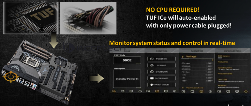 Центральный процессор не нужен для диагностики и мониторинга системной платы ASUS TUF Z270 MARK 1