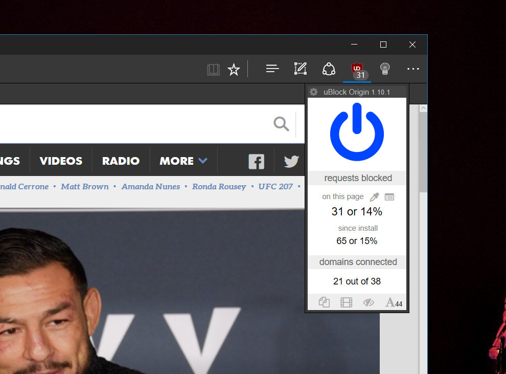 Расширение uBlock Origin вышло на Microsoft Edge - 1