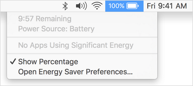 Из меню статуса ноутбуков MacBook убрали оставшееся время работы от батареи