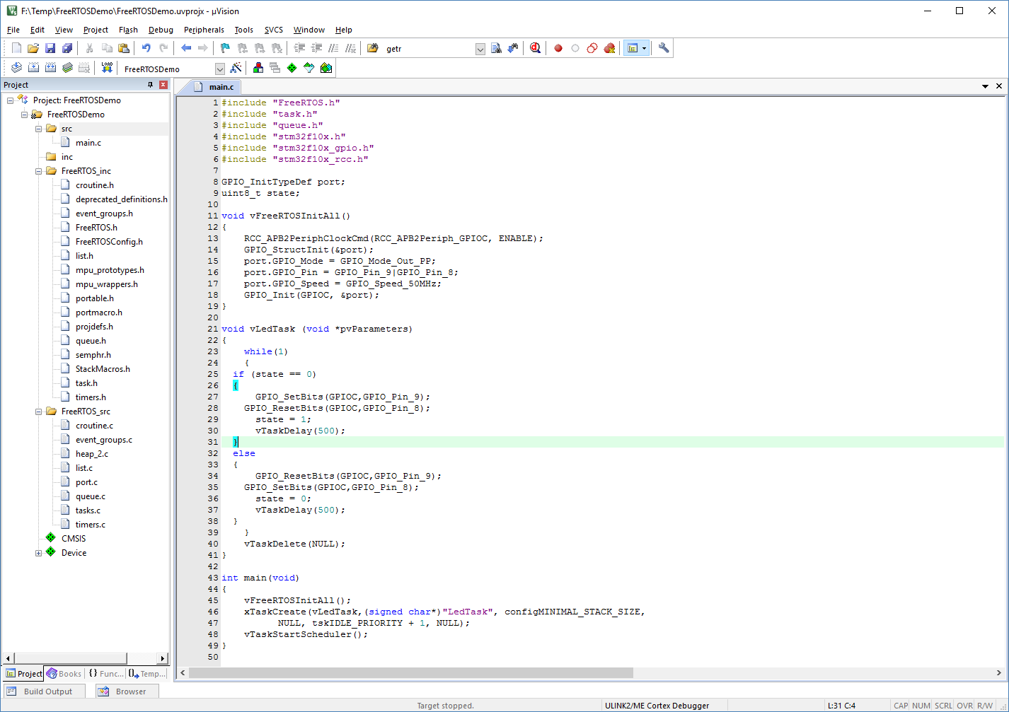 Установка FreeRTOS для Stm32vlDiscovery - 12