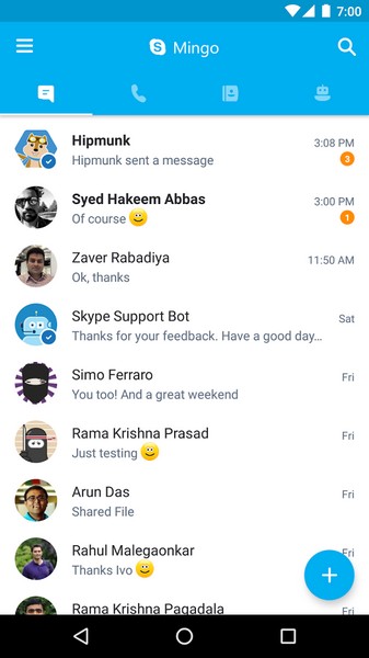 Skype Mingo повторяет функции Skype, дополняя их