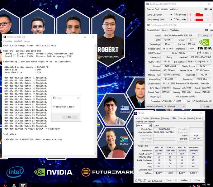 Видеокарта Galax GTX 1060 HOF разогналась до 3 ГГц