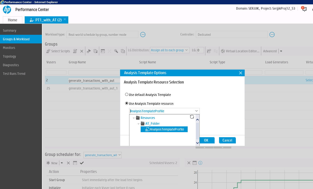 Создание и конфигурация Analyzed Result на основе Analysis Template в HPE Performance Center - 9