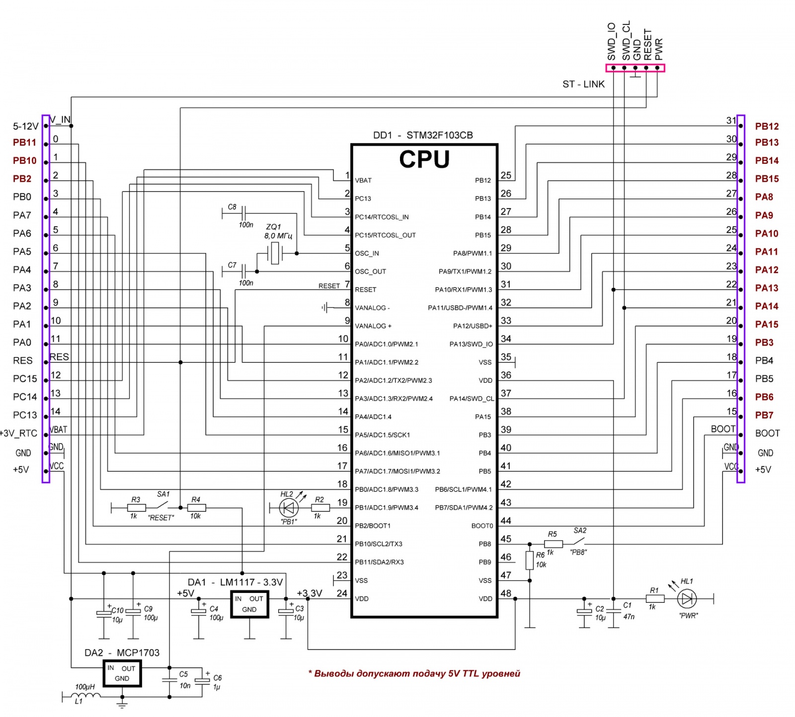 Stm32 uart схема подключения