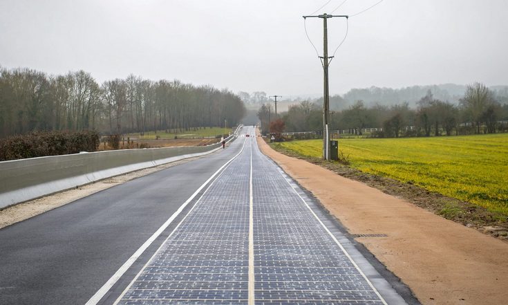 1 км дороги во Франции покрыли солнечными панелями
