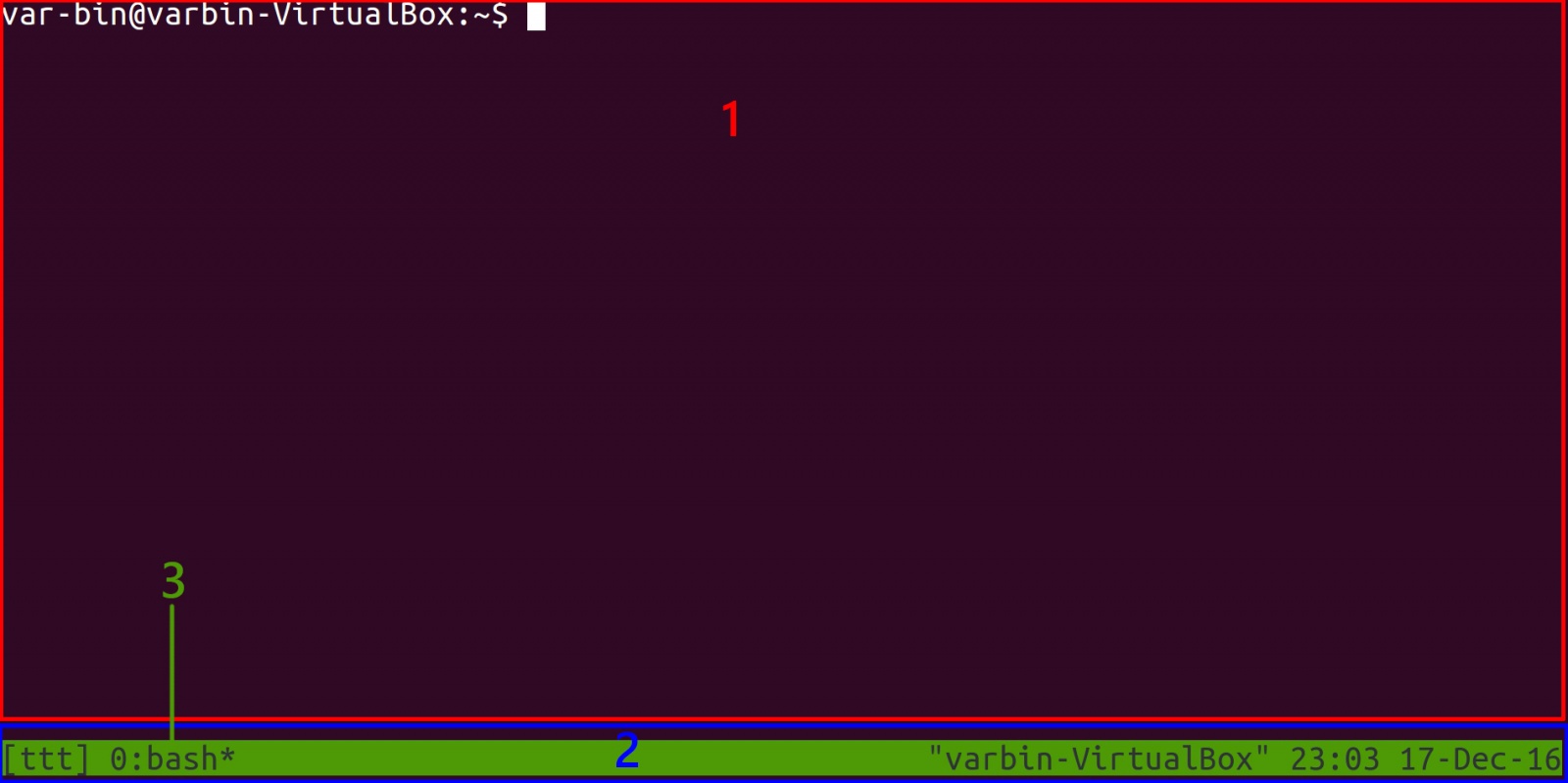 tmux first start example