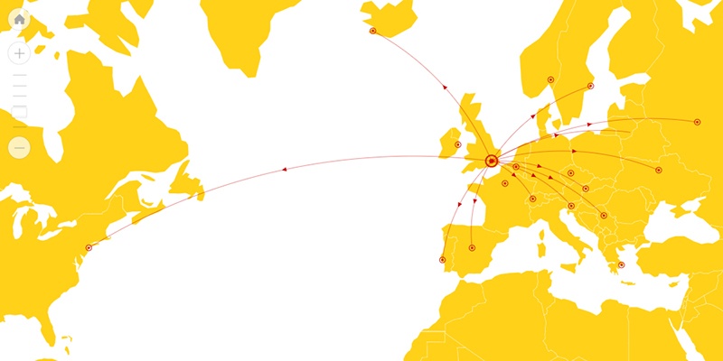 amMap – Map with Curved Lines