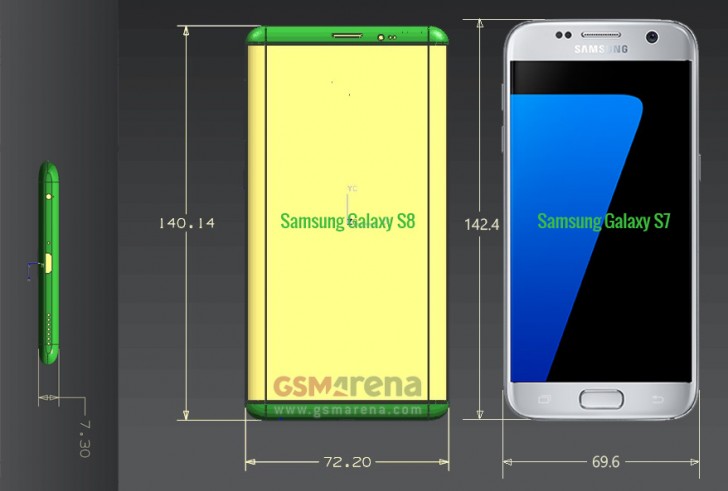 Опубликованы точные размеры смартфонов Samsung Galaxy S8 и S8 Plus 