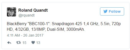 BBC100-1 может стать первым смартфоном BlackBerry с местами для установки двух SIM-карт 