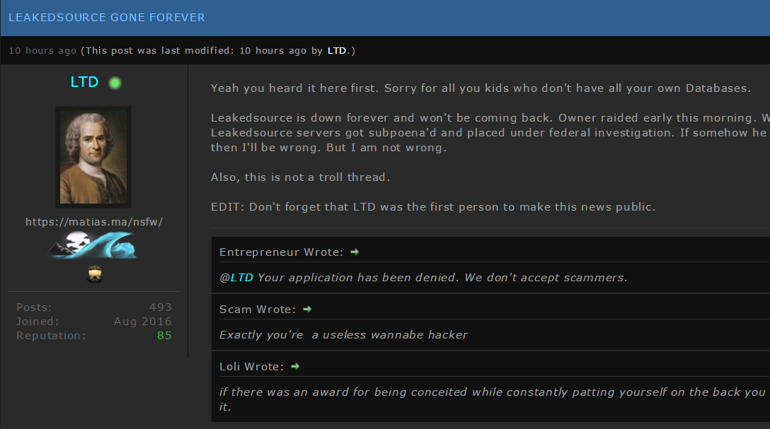 У владельца LeakedSource конфисковали SSD, серверы арестованы - 2