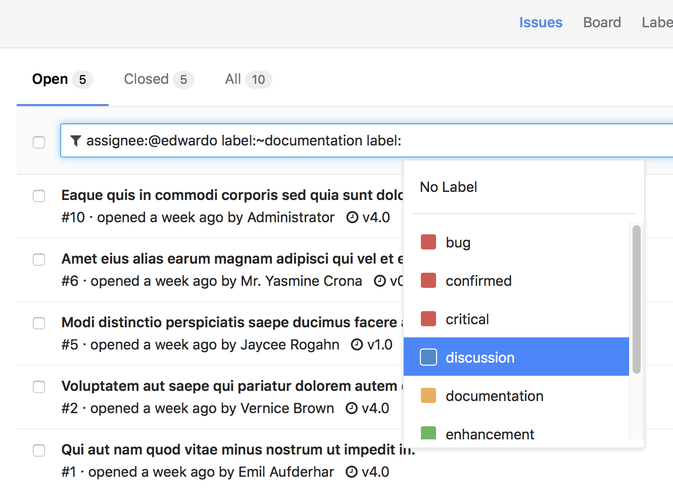 Improved issue search and filters in GitLab 8.16