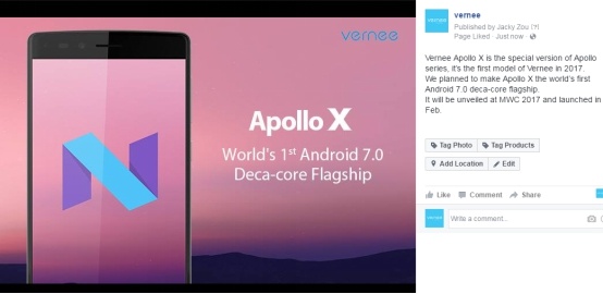 Vernee Apollo X должен стать первым десятиядерным смартфоном с Android 7.0