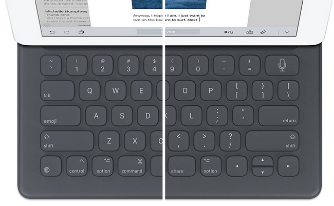 Новая клавиатура Apple Smart Keyboard может иметь кнопки Share, Emoji и  Siri