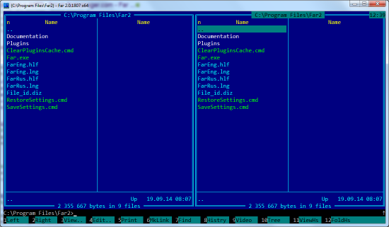 Рисунок 1 - Far Manager 2 на Windows (нажмите на картинку для увеличения)