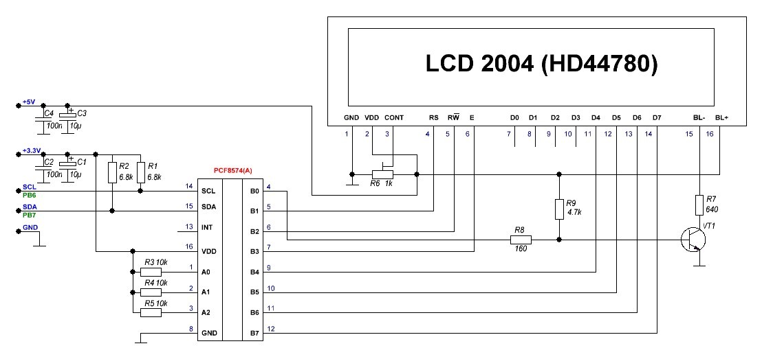 Lcd i2c схема