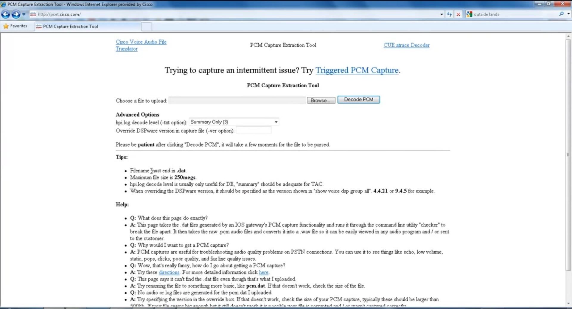 Мифический PCM Capture Extraction Tool: извлекаем звук без обращения в TAC - 1