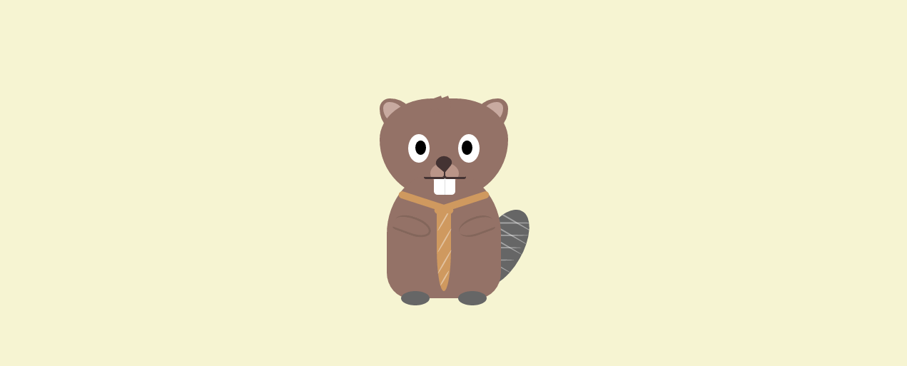 Beaver with tie