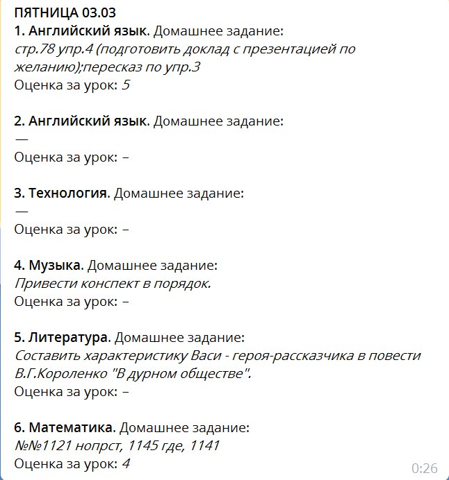 Результат работы парсера Результат