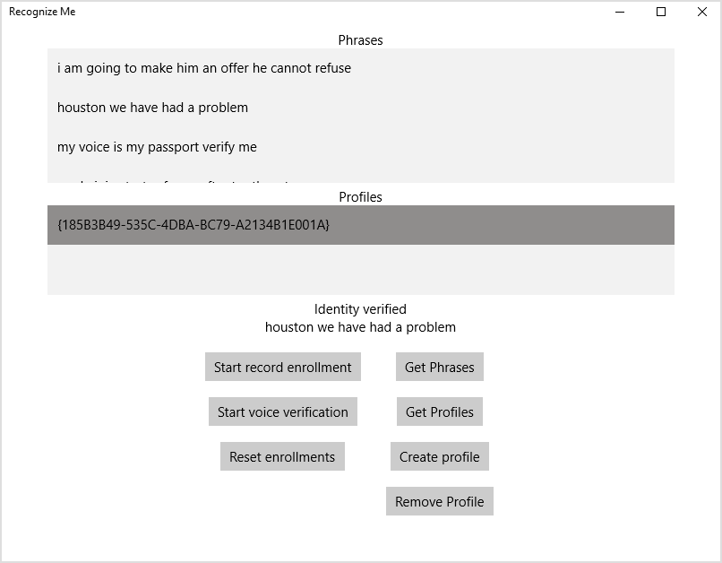 Аутентификация и идентификация по голосу с помощью когнитивных сервисов Microsoft - 5
