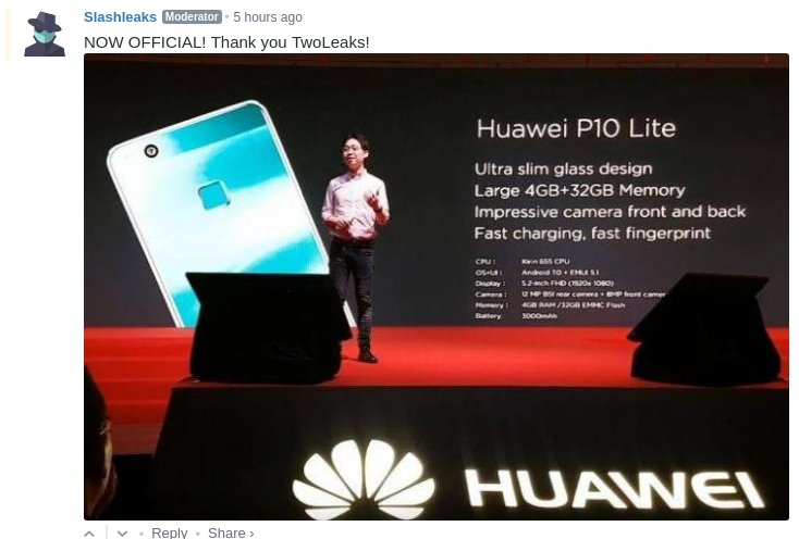 Смартфон Huawei P10 Lite оценен в 350 евро