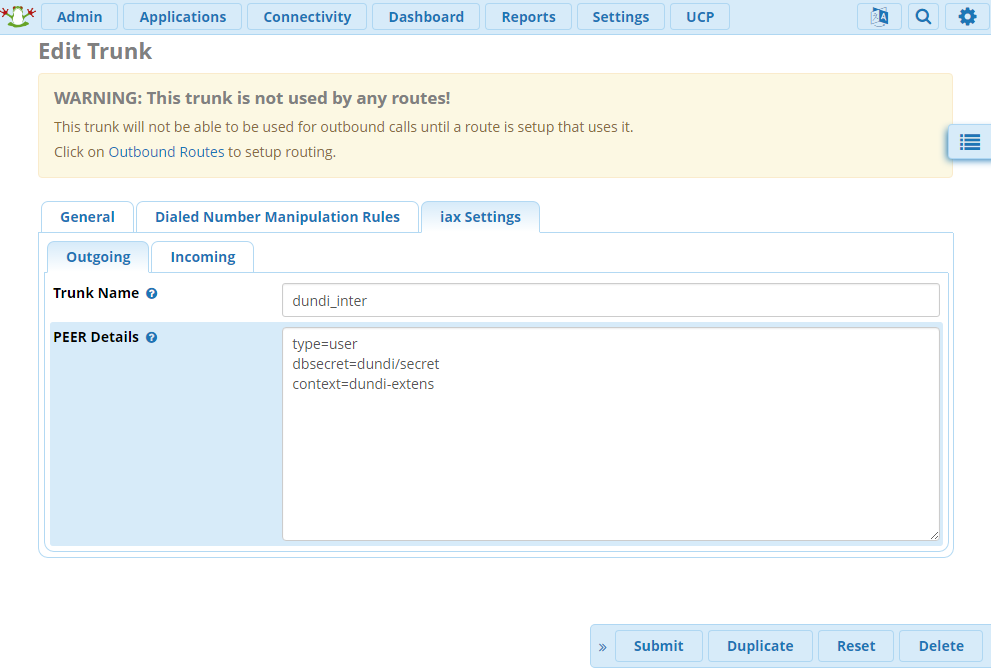 Настройка DUNDi в Asterisk, под управлением FreePBX - 2