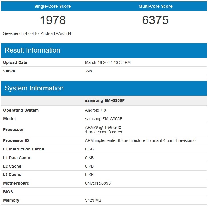 Samsung Galaxy S8+ с SoC Exynos 8895 в тесте GeekBench опередил версию со Snapdragon 835 - 1