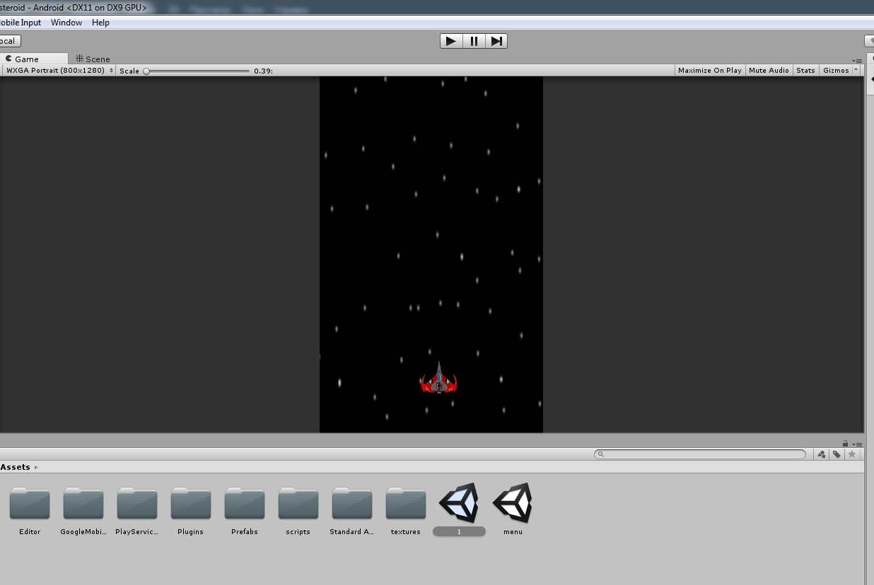 Разработка космической стрелялки для android с использованием игрового движка Unity3D - 10