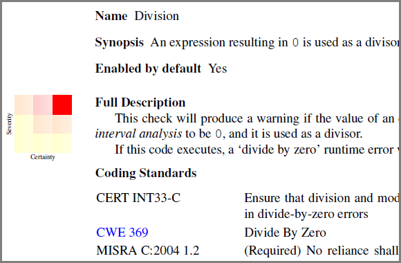 Рисунок 3. Фрагмент из Goanna reference guide (Version 3.3). Используется 9 ячеек.