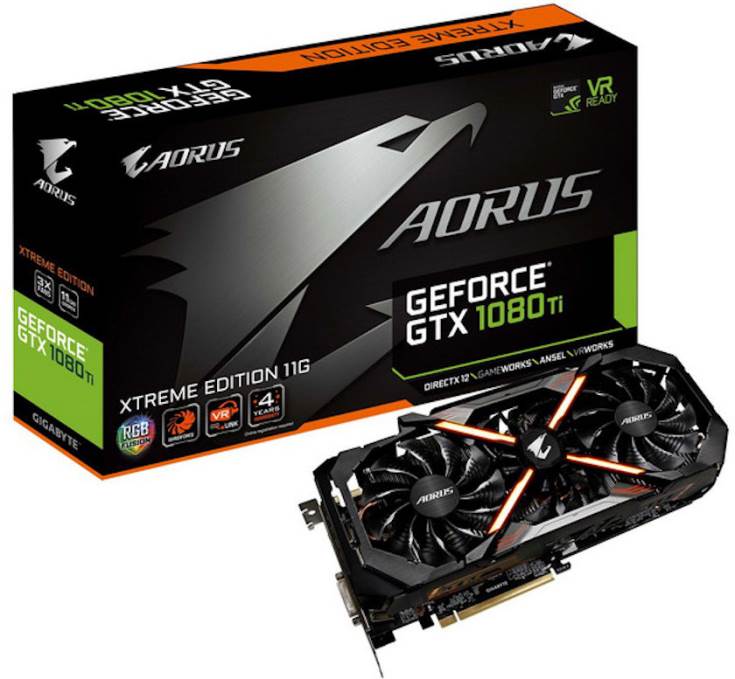 Появление 3D-карты Gigabyte GTX 1080 Ti Aorus Extreme Edition 11G в продаже ожидается в середине апреля