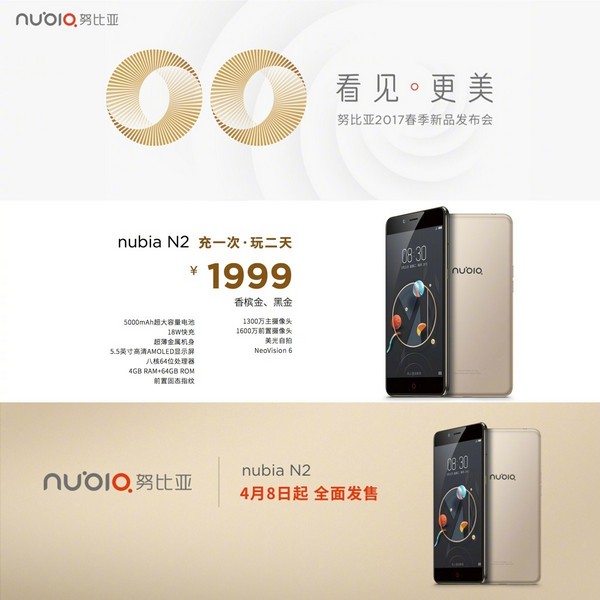 Смартфон Nubia M2 получил сдвоенную камеру