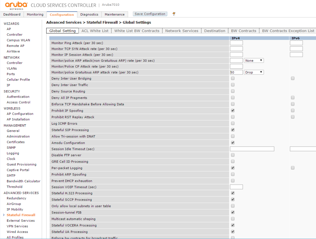 Интерфейсы контроллеров HPE Aruba и Cisco - 8