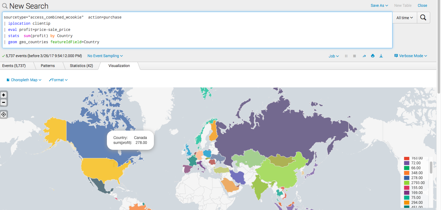 Splunk. Введение в анализ машинных данных — часть 2. Обогащение данных из внешних справочников и работа с гео-данными - 10