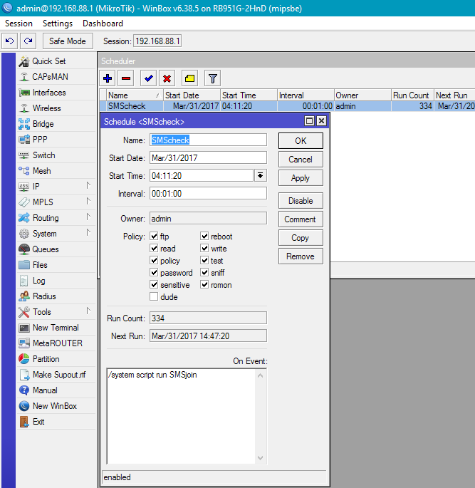Организация HotSpot на оборудовании MikroTik с авторизацией через SMS - 10 Организация HotSpot на оборудовании MikroTik с авторизацией через SMS - 10