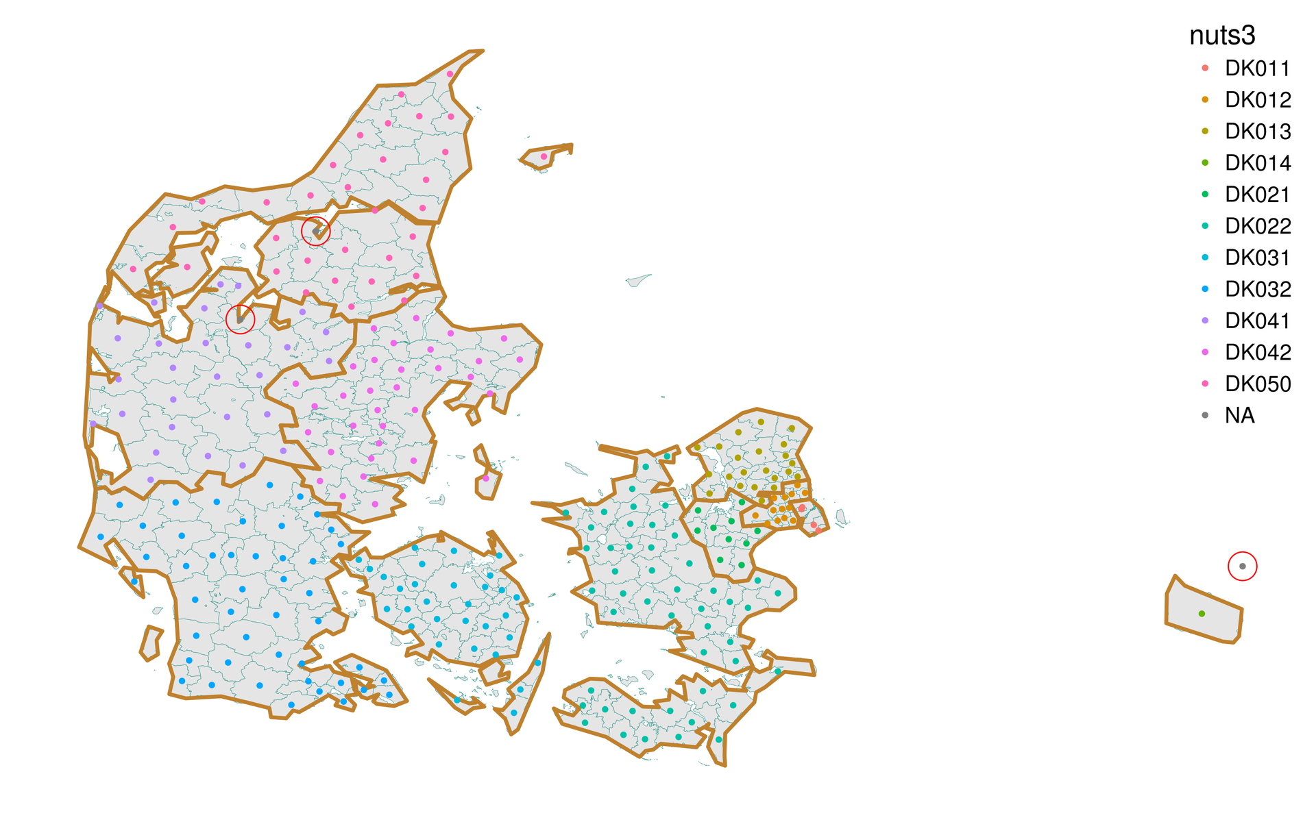 R, GIS и fuzzyjoin: восстанавливаем демографические данные для NUTS регионов Дании - 5 fig5