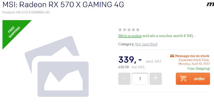 Карты Radeon RX 500 пока предлагают по очень высоким ценам
