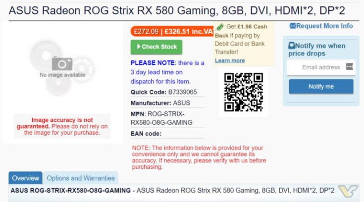 Карты Radeon RX 500 пока предлагают по очень высоким ценам