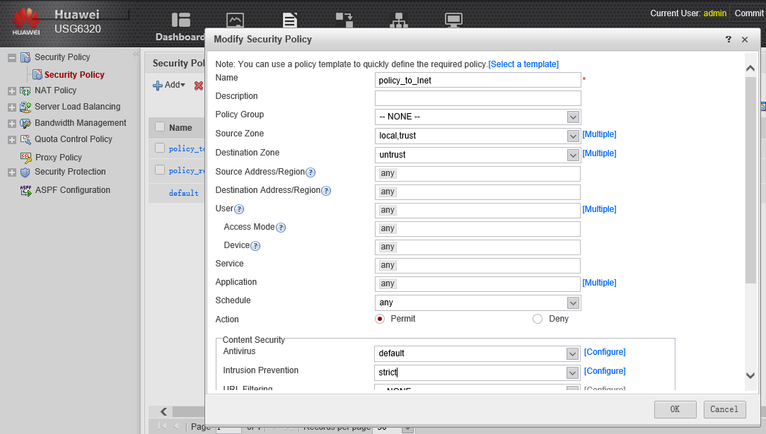 Huawei USG 6300. Базовая настройка файервола из коробки - 13 Huawei USG 6300. Базовая настройка файервола из коробки - 13