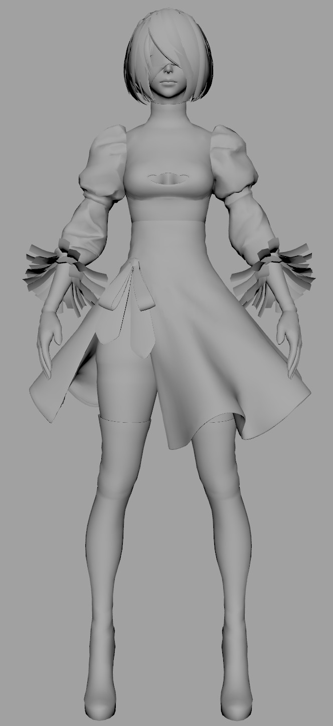 Дизайн персонажа 2B для игры Nier: Automata - 8 Дизайн персонажа 2B для игры Nier: Automata - 8