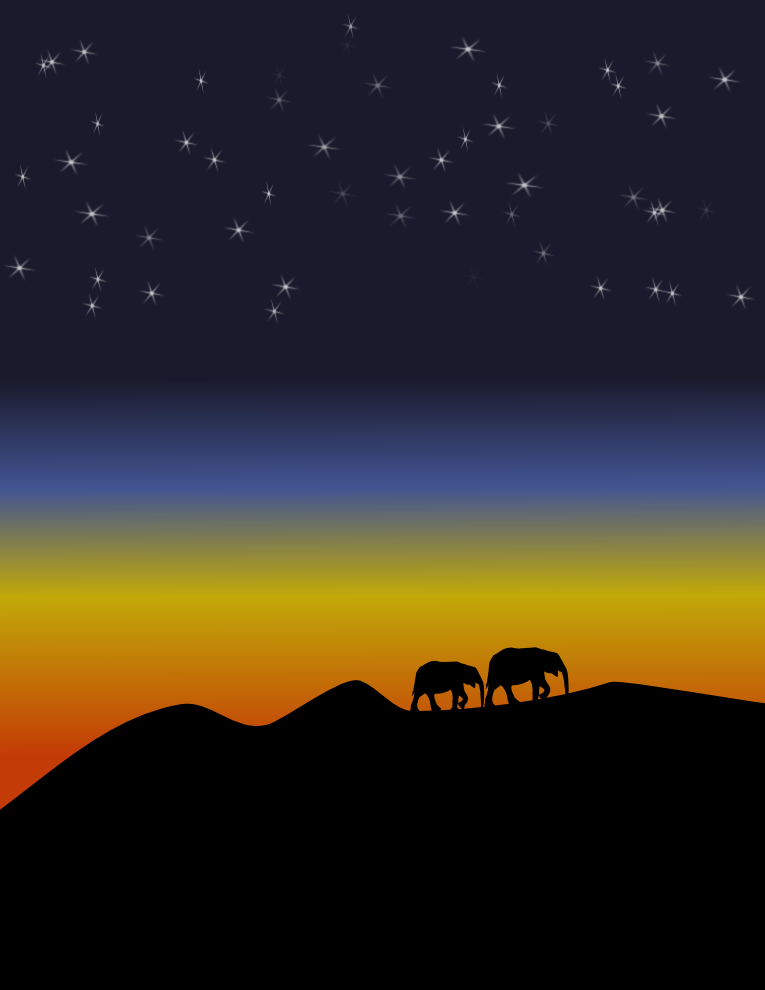 Inkscape в действии: закат со звездами - 1 Inkscape в действии: закат со звездами - 1