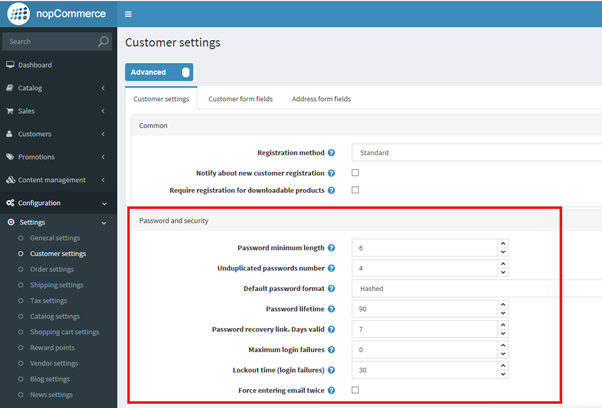 PCI DSS 3.2 settings