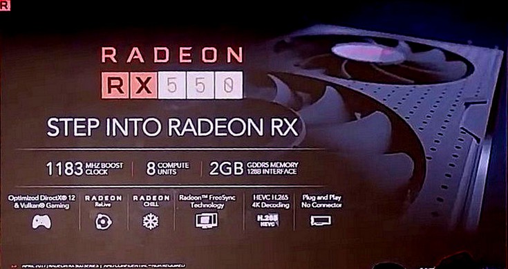 Адаптер Radeon RX 550 получит 512 потоковых процессоров