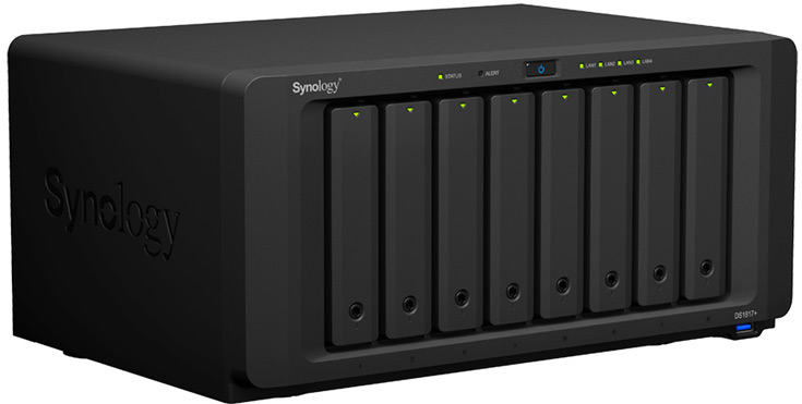 Модели Synology DiskStation DS1517+ и DS1817+ поддерживают подключение до двух блоков расширения DX517