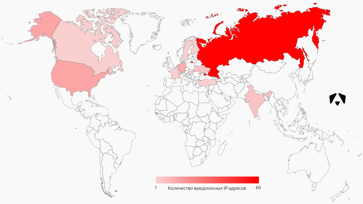 Карта источников атак