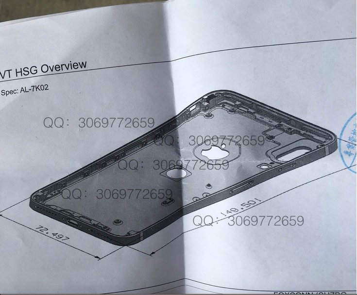 Изображение трехмерной модели iPhone 8 подтверждает наличие дактилоскопического датчика на задней панели - 1