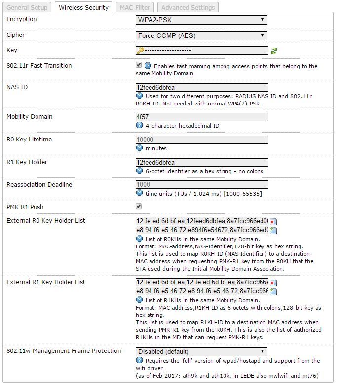 Быстрый роуминг (802.11r) в WiFi сети на базе Lede (aka OpenWRT) - 3