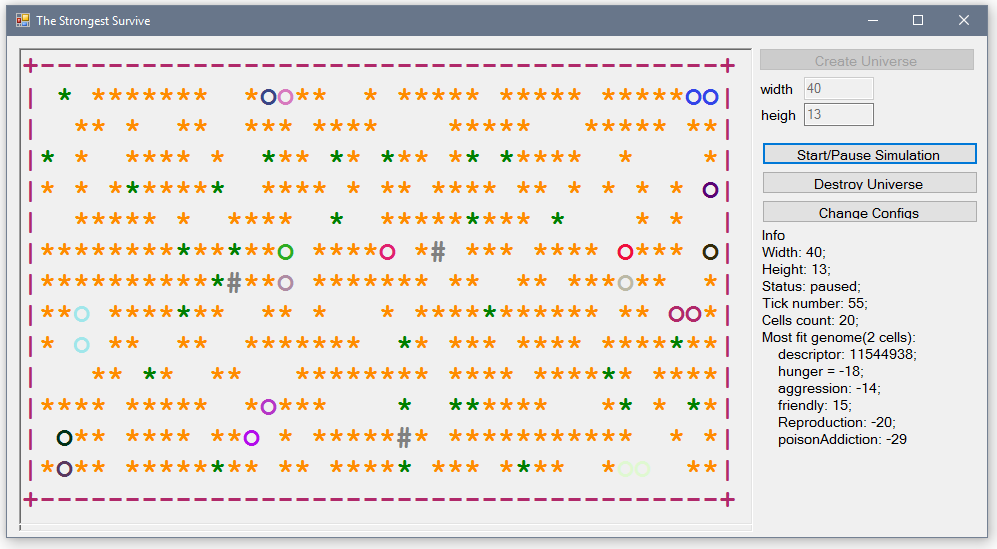 Разработка симулятора эволюции одноклеточных организмов «The strongest survives» - 5