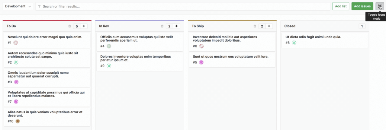 Issue Board Focus Mode