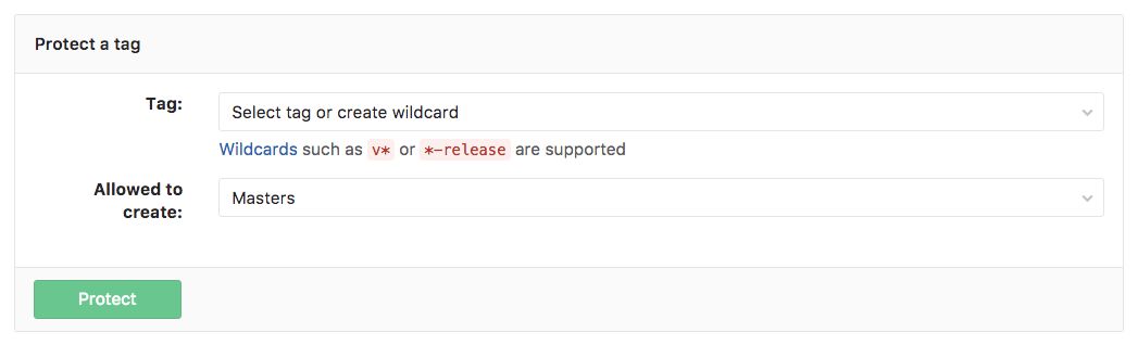 Вышел GitLab 9.1: Service Desk, Burndown Charts и канареечные развертывания - 7 Restrict Tags