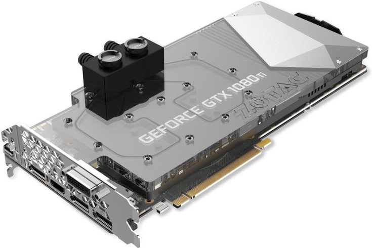 В оформлении 3D-карты Zotac GTX 1080 Ti ArcticStorm применена светодиодная подсветка